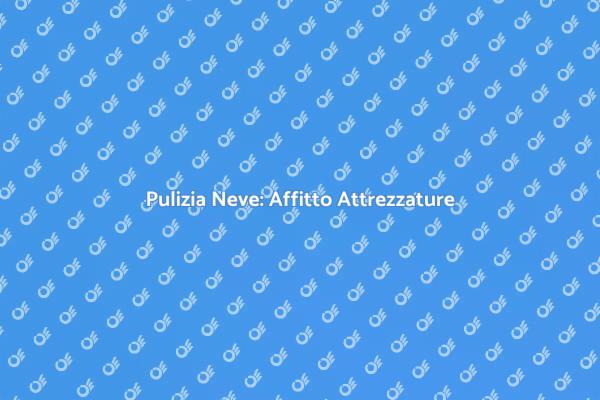 Gestisci la Neve con Attrezzature Noleggiate