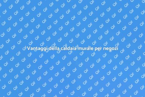 Caldaia murale per negozi: perché sceglierla