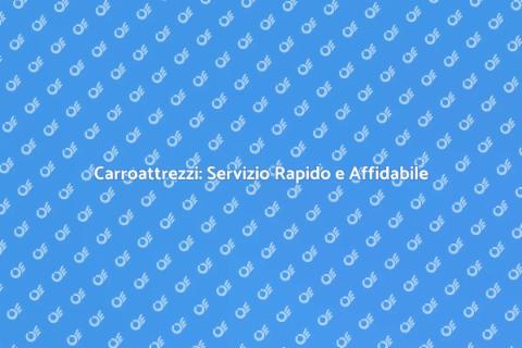 Carroattrezzi: Soluzione per Emergenze