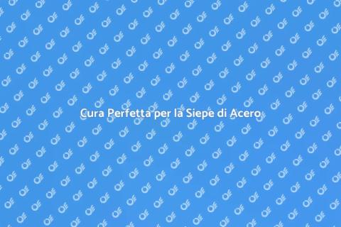 Siepe di Acero: Cura e Manutenzione