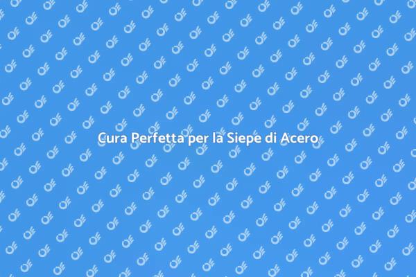 Guida alla Manutenzione della Siepe di Acero