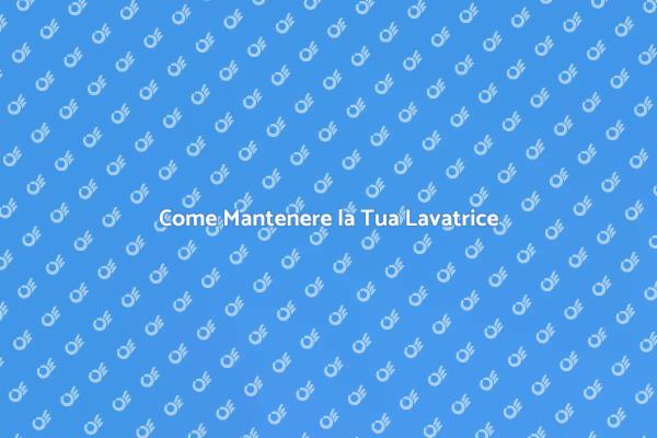 Manutenzione Efficace per la Lavatrice