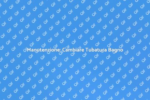 Sostituire Tubatura Principale Bagno