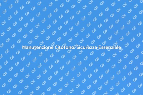 Citofono di Casa: Manutenzione Necessaria