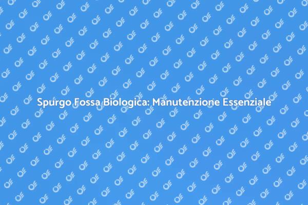Importanza della Manutenzione Spurgo