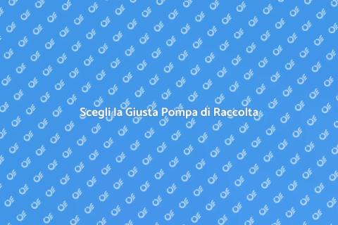Consulenza Pompa di Raccolta