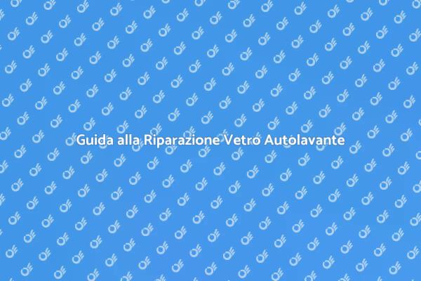 Come Riparare un Vetro Autolavante