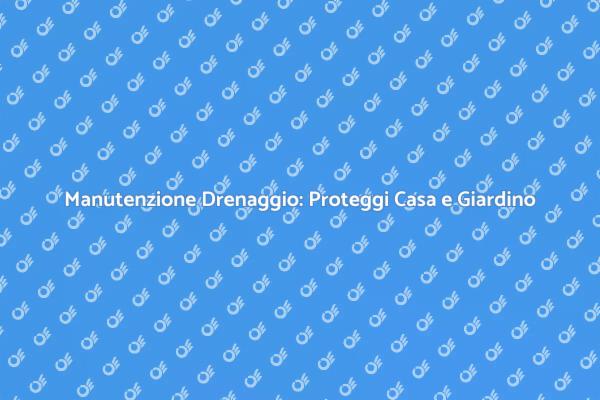Drenaggio: Mantieni la tua Casa Sicura