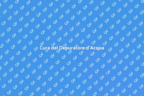 Manutenzione Depuratore d'Acqua