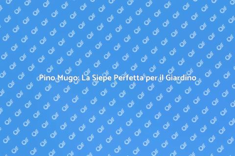 Siepe di Pino Mugo: Eleganza in Giardino