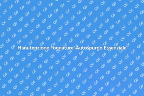 Autospurgo Fognature: Guida Completa