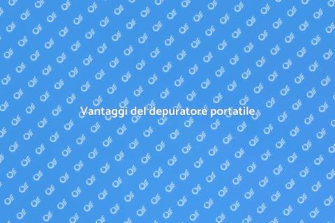 Depuratore d'acqua portatile: vantaggi
