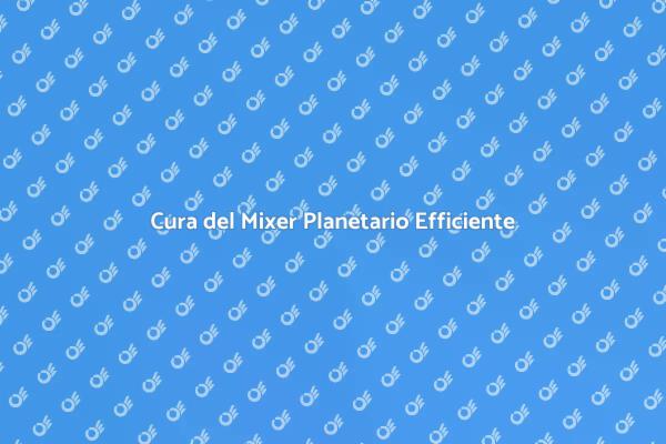Guida alla Manutenzione del Mixer Planetario