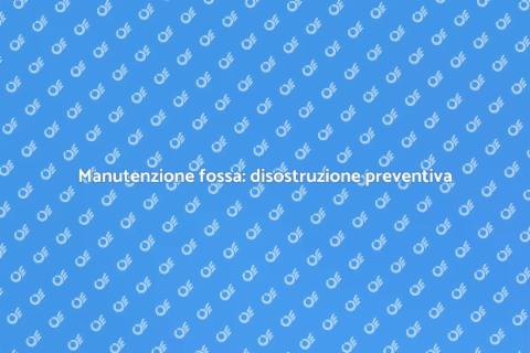 Disostruzione preventiva fossa biologica