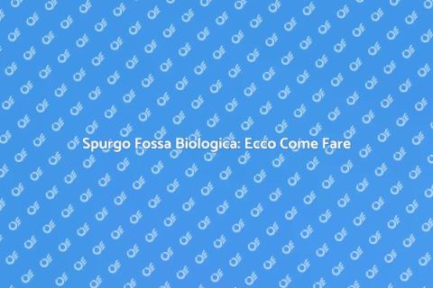 Assistenza Tecnica Spurgo Fossa Biologica