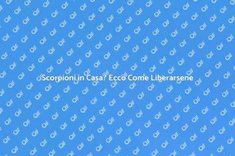 Disinfestare la Casa dagli Scorpioni