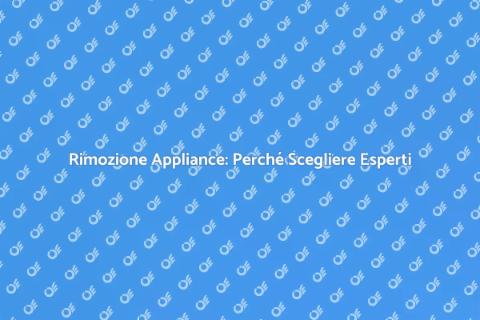 Rimozione Appliance: Affidati ai Professionisti
