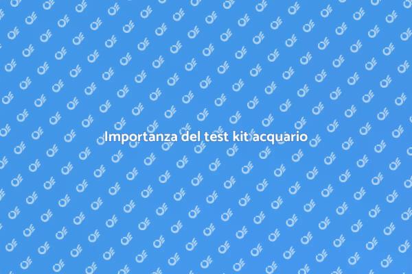 Analisi dell'acqua per acquario