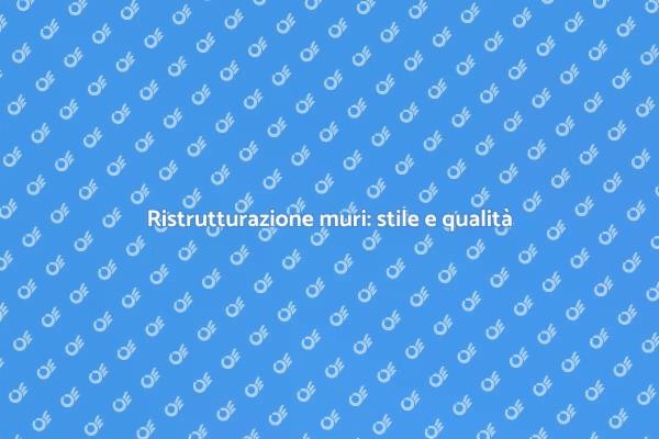 Ristuccare i muri: un tocco di stile