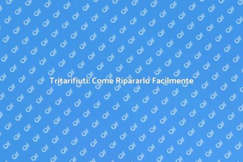 Riparazione Tritarifiuti: Guida Completa