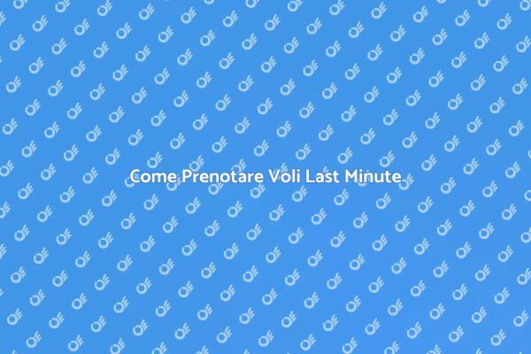 Vola Last Minute: Ecco Come Fare