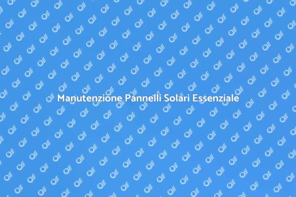 Manutenzione Cruciale Pannelli Solari