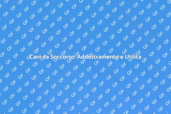 Cani da Soccorso: Una Missione di Vita
