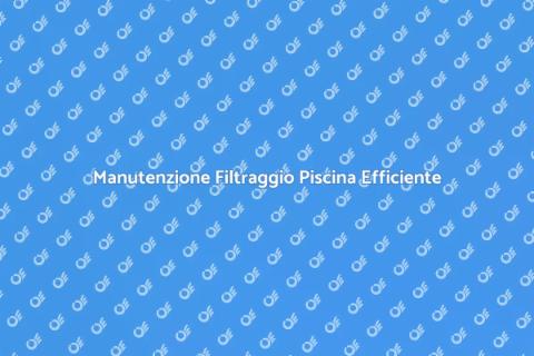 Riparazione Componenti Piscina Filtraggio
