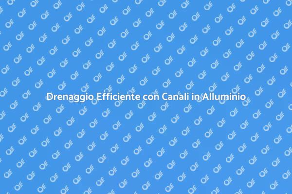 Scegli i Migliori Canali di Scolo