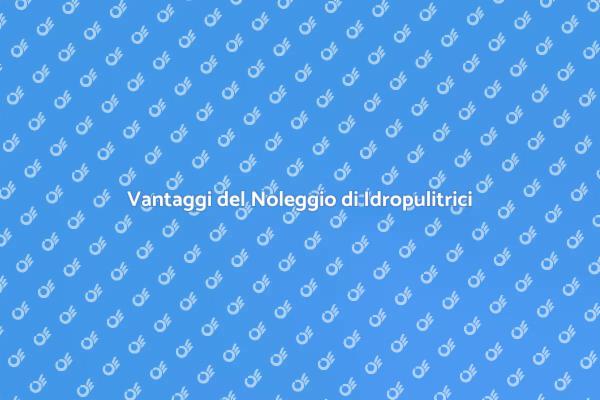 Perché Noleggiare un'Idropulitrice Elettrica?