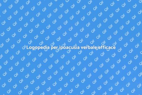 Intervento logopedico per ipoacusia