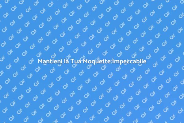 Rinnova la Tua Moquette Oggi Stesso