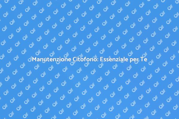 Citofono: Manutenzione per la Sicurezza