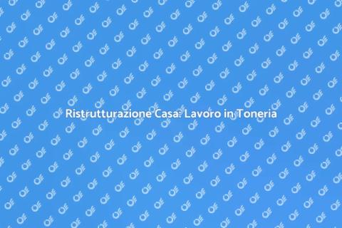 Lavoro in Toneria: Ristruttura Casa