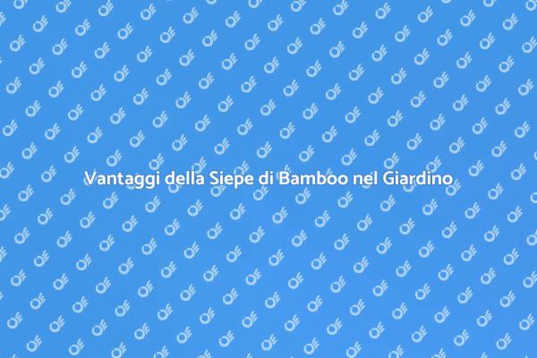 Siepe di Bamboo: La Soluzione Verde Ideale
