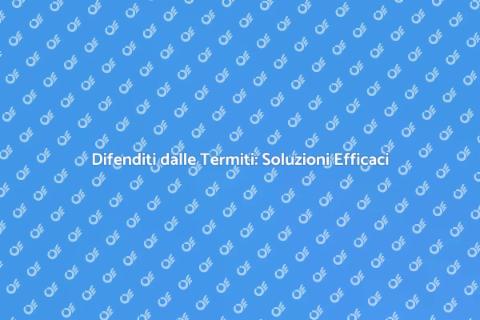 Trattamento Termiti: Proteggi il Tuo Legno