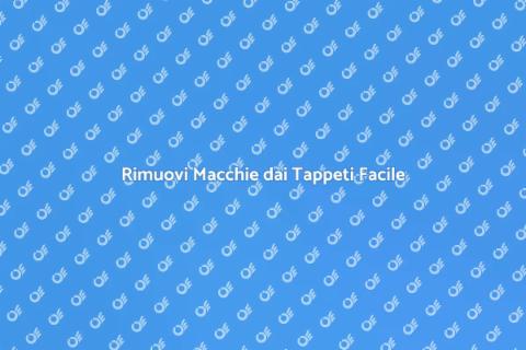 Lavaggio Tappeti: Rimozione Macchie