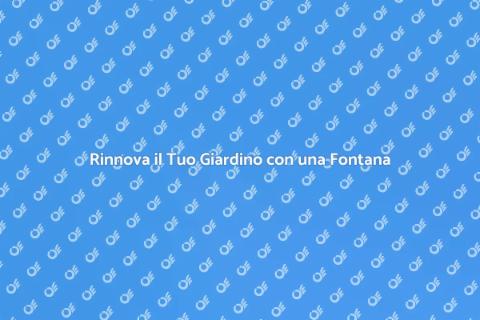Fontana da Giardino con Filtro UV
