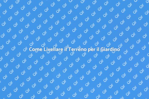 Guida al Livellamento del Terreno