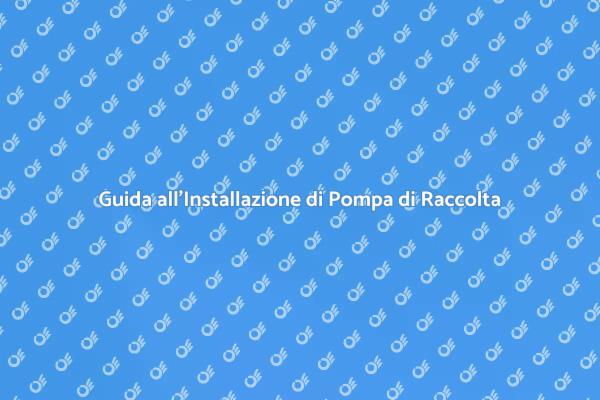 Installazione Pompa di Raccolta in Casa