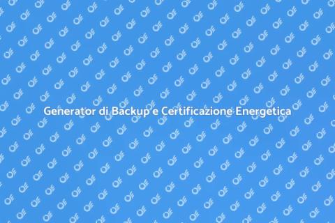 Certificazione Energetica Generatori