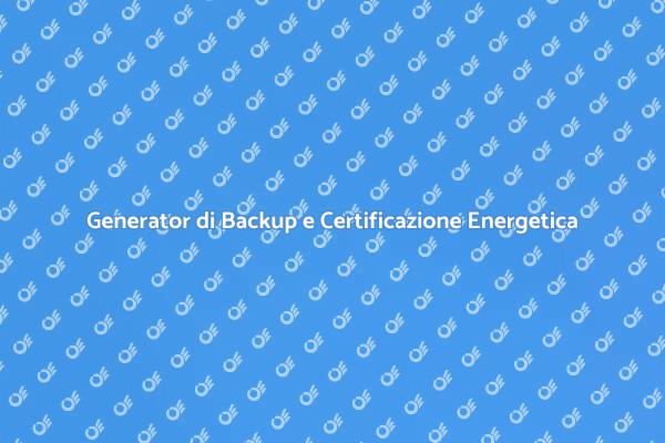 Certificazione Energetica per Generator
