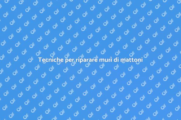 Come riparare un muro di mattoni