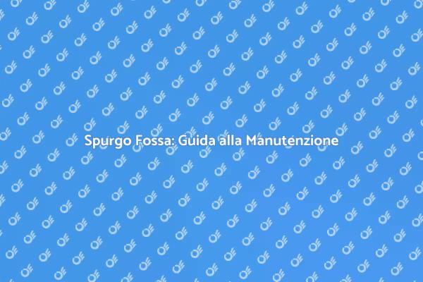 Manutenzione Fossa Biologica: Guida Pratica