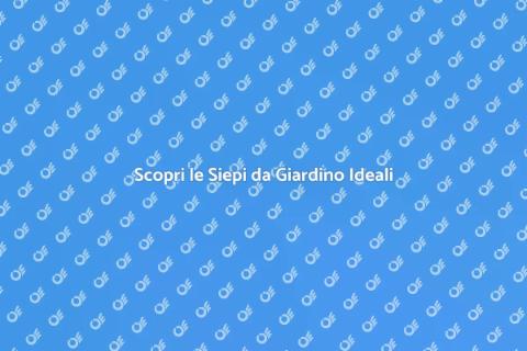 Siepi da Giardino: Verde e Privacy