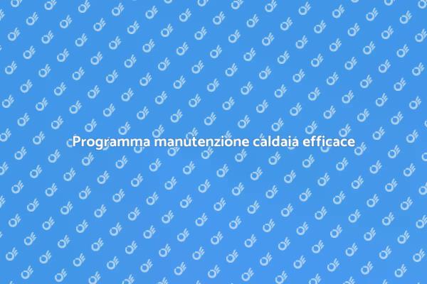 Manutenzione efficace della caldaia
