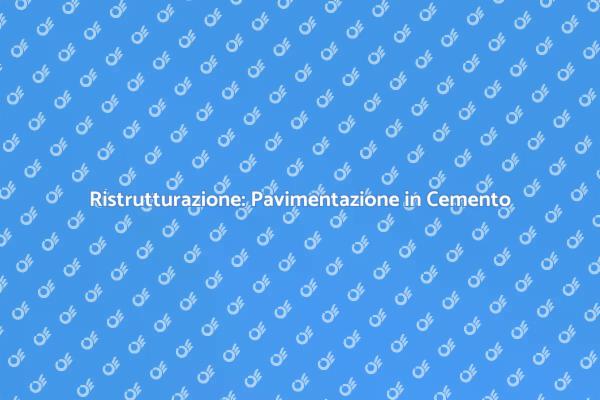 Pavimentazione in Cemento: Design e Funzionalità