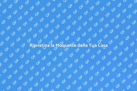 Riparazione Anomalie Moquette Casa
