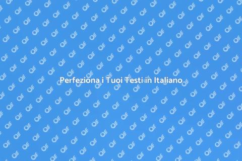 Correzione di Bozze in Italiano