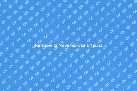Rimozione Neve: Servizi Professionali